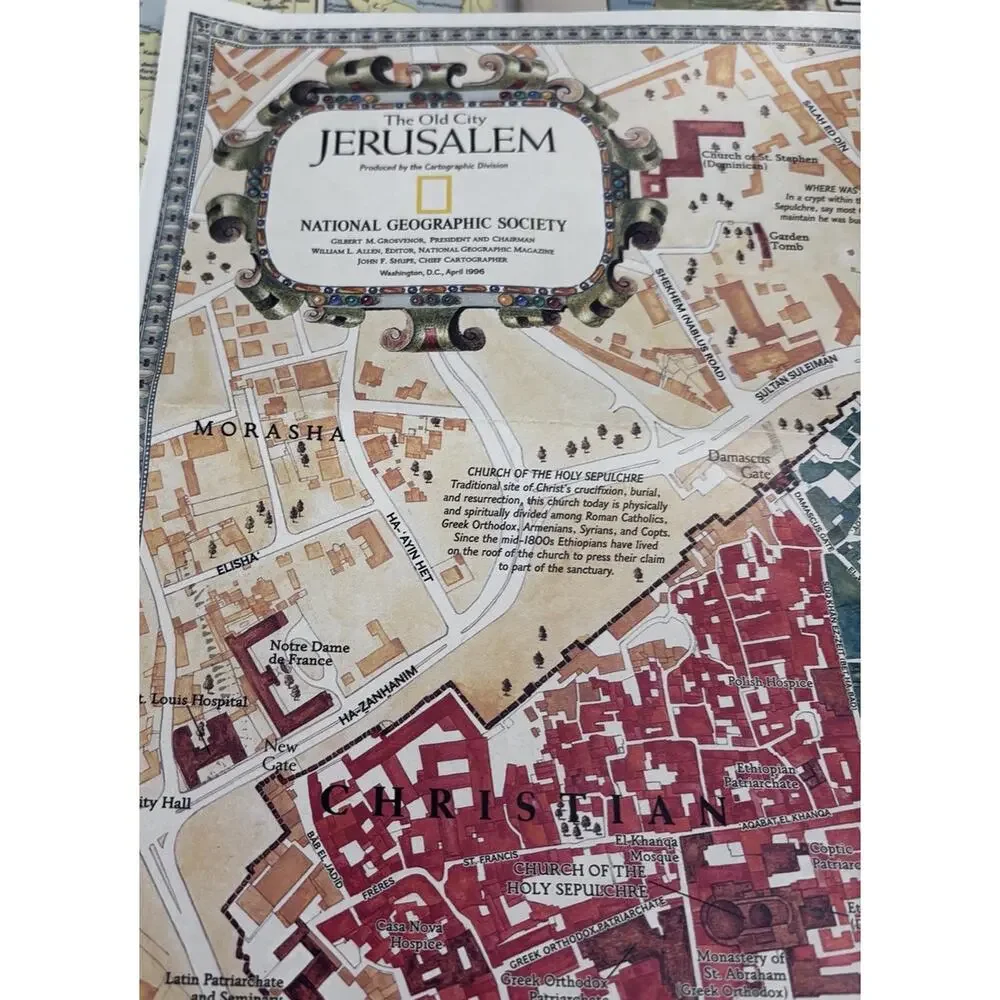 Vtg Lot 1967 Lands Of The Bible Today National Geographic Jerusalem Map Atlas